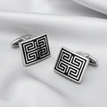 Greek Key Stainless Steel Cufflink