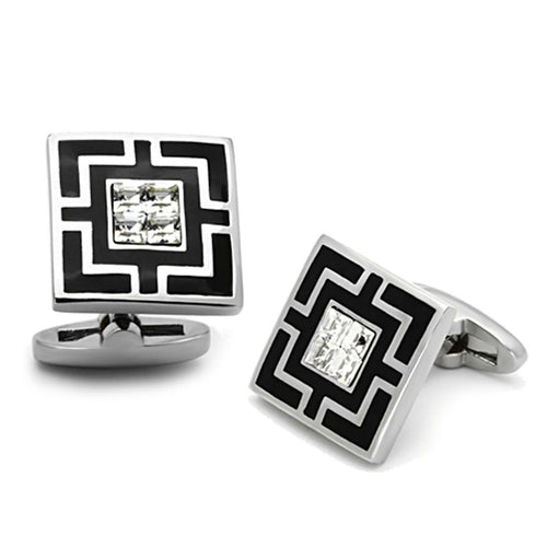 Art Deco Stainless Steel Cufflink