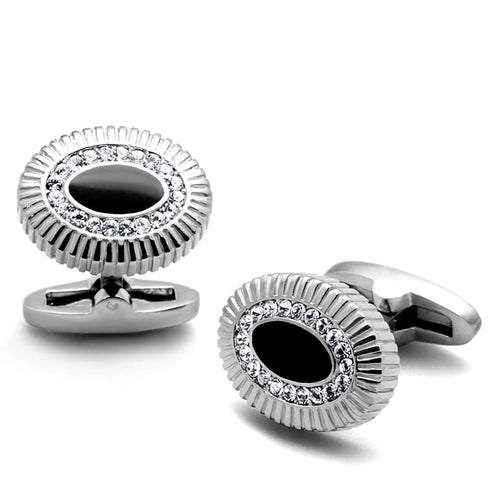 Black Oval Diamond Cufflinks